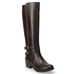 Croft & Barrow Pose Knee High Boots Buckle Detail  Chocolate  Brown Size 10 New